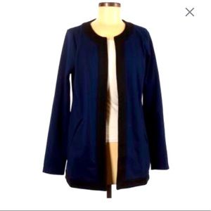DANA BUCHMAN WOMEN NAVY BLUE AND BLACK CARDIGAN